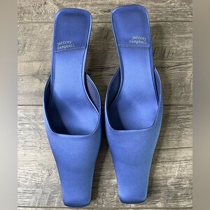 Jeffrey Campbell Esmerelda Square Toe Mule Blue Women's Shoes Size 9